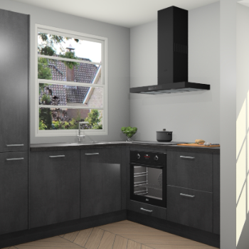 Beton Zwarte keuken Harbin 107829