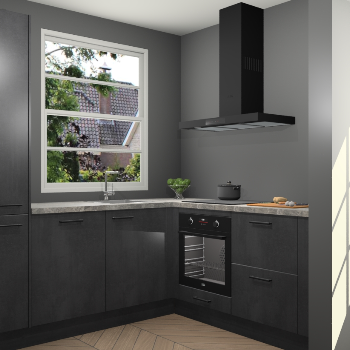 Beton Zwarte keuken Harbin 107838