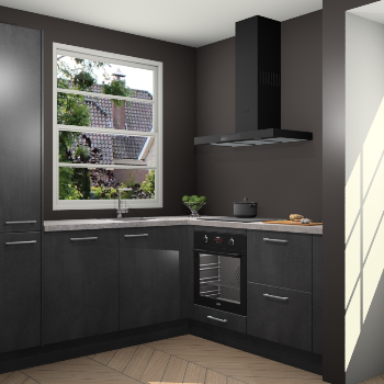 Beton Zwarte keuken Harbin 107841