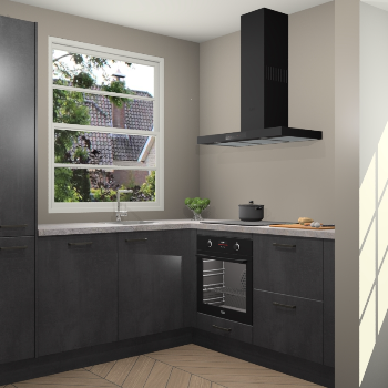 Beton Zwarte keuken Harbin 107845