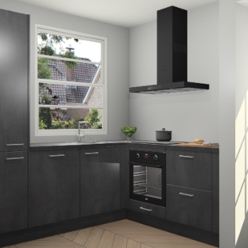 Beton Zwarte keuken Harbin 107848