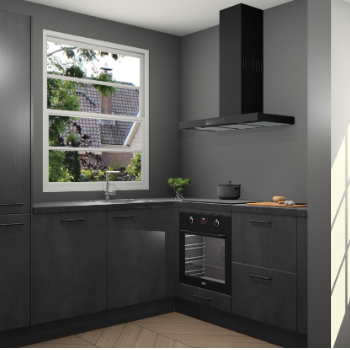 Beton Zwarte keuken Harbin 107850