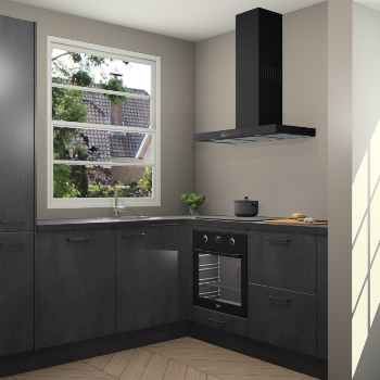 Beton Zwarte keuken Harbin 107851