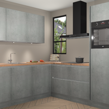 Beton Parelgrijs greeploze keuken Johannesburg 107207