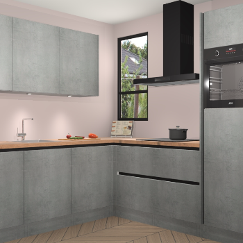 Beton Parelgrijs greeploze keuken Johannesburg 107210