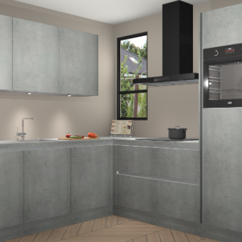 Beton Parelgrijs greeploze keuken Johannesburg 107259