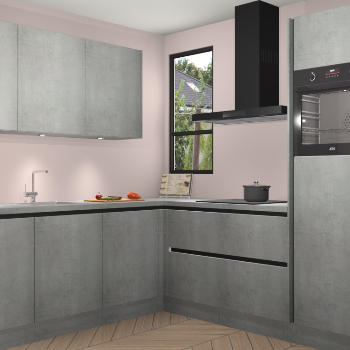 Beton Parelgrijs greeploze keuken Johannesburg 107262