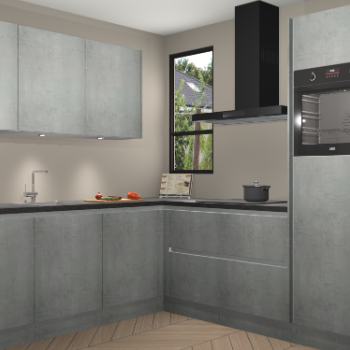 Beton Parelgrijs greeploze keuken Johannesburg 107290