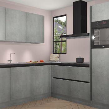 Beton Parelgrijs greeploze keuken Johannesburg 107295