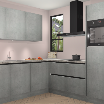 Beton Parelgrijs greeploze keuken Johannesburg 107340