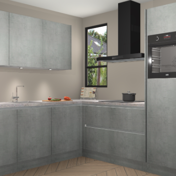 Beton Parelgrijs greeploze keuken Johannesburg 107356