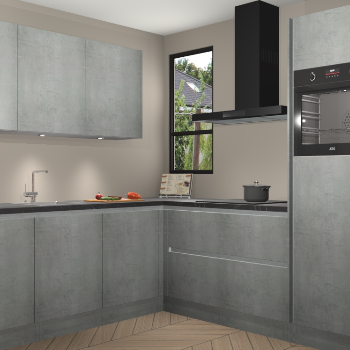 Beton Parelgrijs greeploze keuken Johannesburg 107370