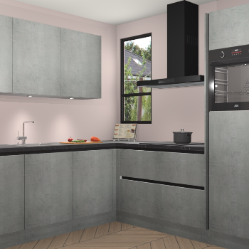 Beton Parelgrijs greeploze keuken Johannesburg 107373