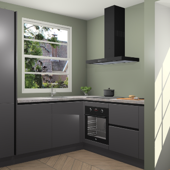 Onyxgrijze greeploze keuken Harbin 42651