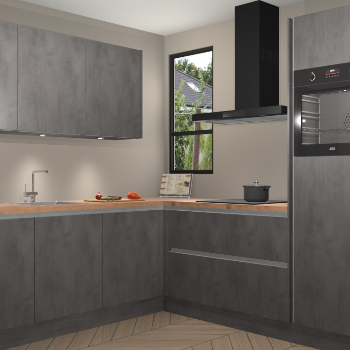 Beton Antraciet greeploze keuken Johannesburg 107412