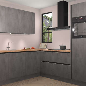 Beton Antraciet greeploze keuken Johannesburg 107415