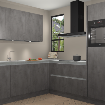 Beton Antraciet greeploze keuken Johannesburg 107442