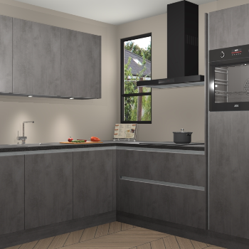 Beton Antraciet greeploze keuken Johannesburg 107457