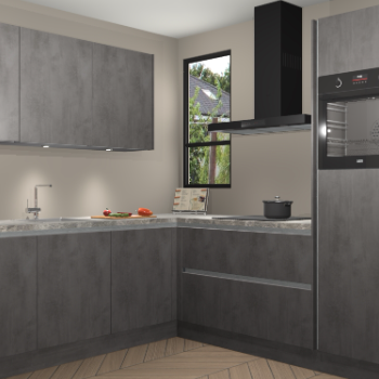 Beton Antraciet greeploze keuken Johannesburg 107469