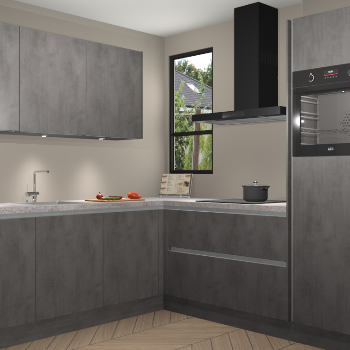 Beton Antraciet greeploze keuken Johannesburg 107488