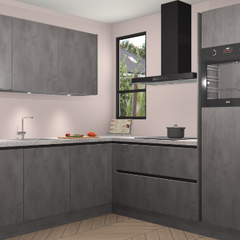 Beton Antraciet greeploze keuken Johannesburg 107491