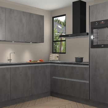 Beton Antraciet greeploze keuken Johannesburg 107502