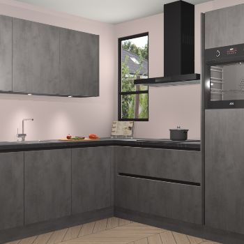 Beton Antraciet greeploze keuken Johannesburg 107505