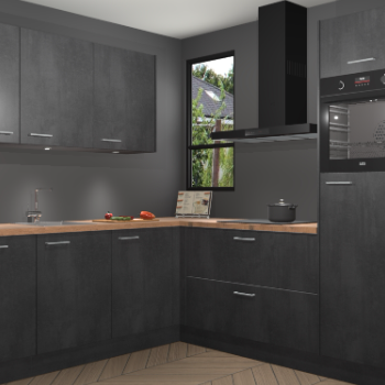 Beton Zwarte keuken Johannesburg 107520