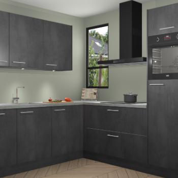 Beton Zwarte keuken Johannesburg 107537