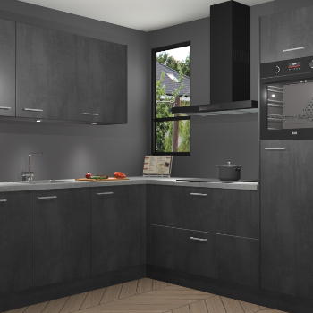 Beton Zwarte keuken Johannesburg 107538