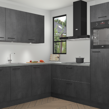 Beton Zwarte keuken Johannesburg 107540