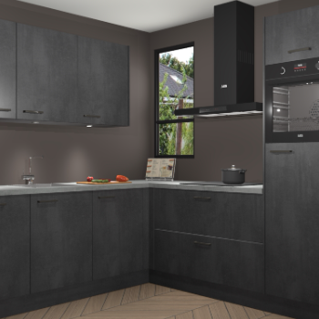 Beton Zwarte keuken Johannesburg 107541