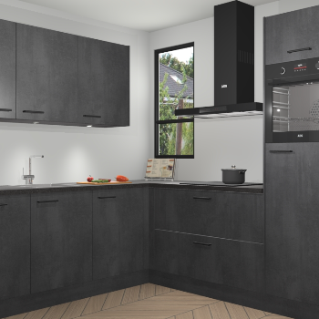 Beton Zwarte keuken Johannesburg 107553