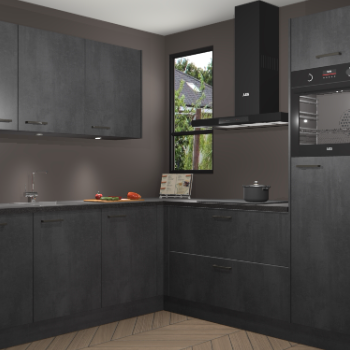 Beton Zwarte keuken Johannesburg 107554