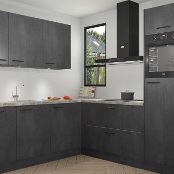 Beton Zwarte keuken Johannesburg 107565