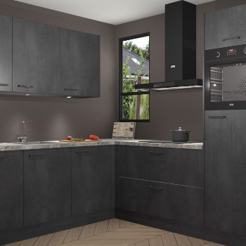 Beton Zwarte keuken Johannesburg 107566