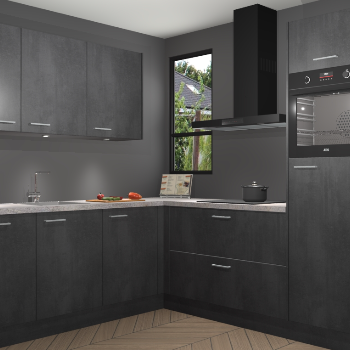 Beton Zwarte keuken Johannesburg 107569