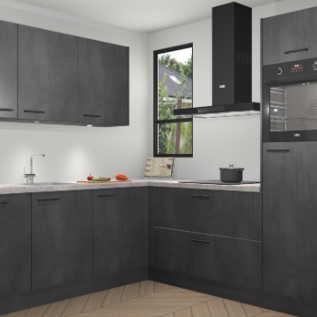 Beton Zwarte keuken Johannesburg 107571