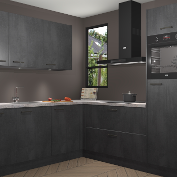 Beton Zwarte keuken Johannesburg 107572