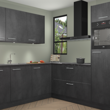 Beton Zwarte keuken Johannesburg 107616