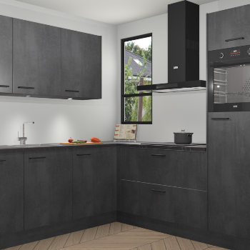 Beton Zwarte keuken Johannesburg 107619