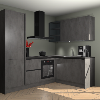 Beton Antraciet greeploze keuken Pilsen 107973