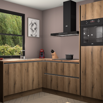 Goud Eiken greeploze keuken Kinshasa 104744