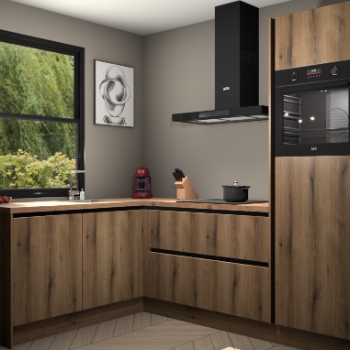 Goud Eiken greeploze keuken Kinshasa 104747