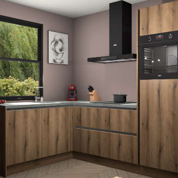 Goud Eiken greeploze keuken Kinshasa 104757