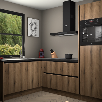 Goud Eiken greeploze keuken Kinshasa 104822