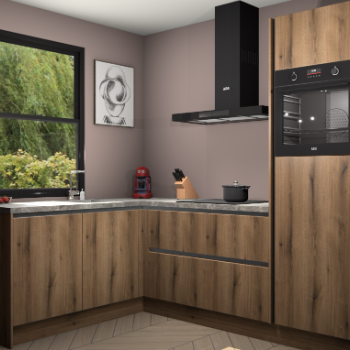 Goud Eiken greeploze keuken Kinshasa 104825