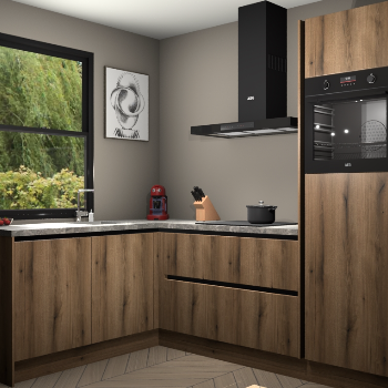 Goud Eiken greeploze keuken Kinshasa 104828