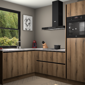 Goud Eiken greeploze keuken Kinshasa 104847