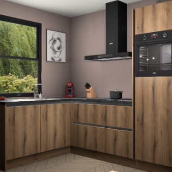 Goud Eiken greeploze keuken Kinshasa 104879